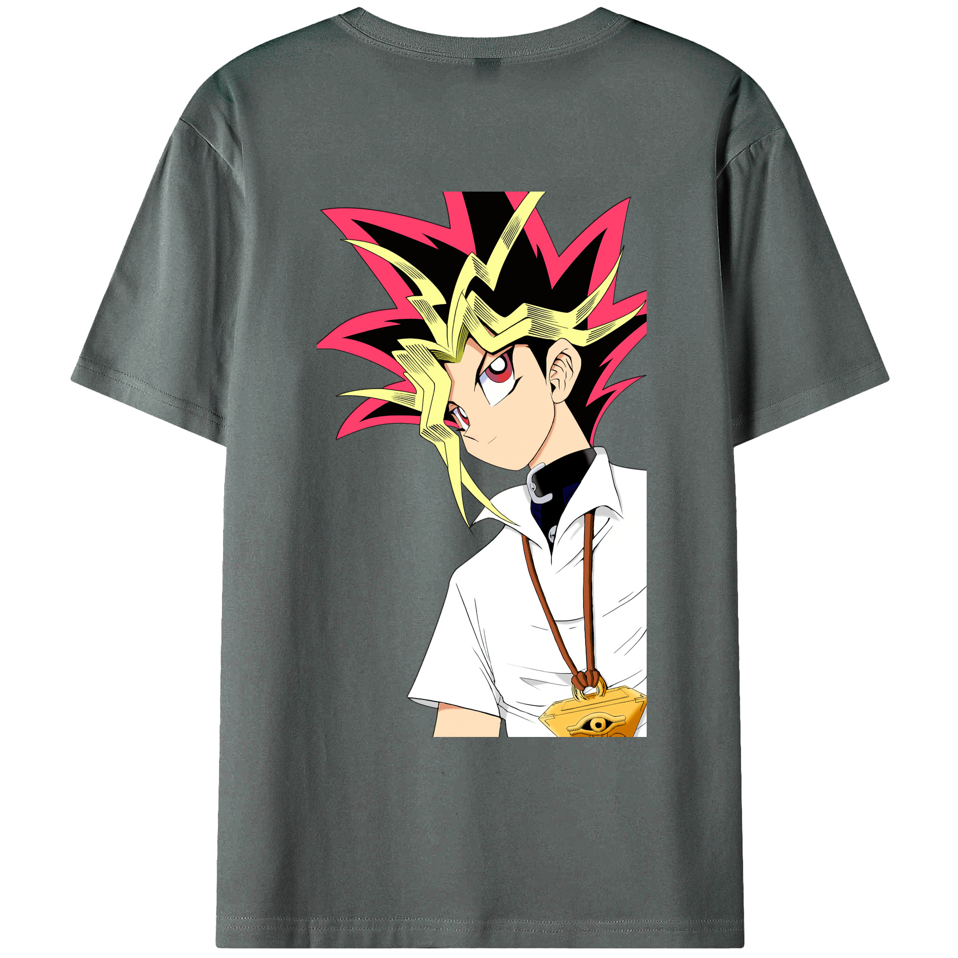 （画像用） 遊☆戯☆王 Yu-Gi-Oh! 綿100％ メンズ半袖Tシャツ（バックプリント） 通気性